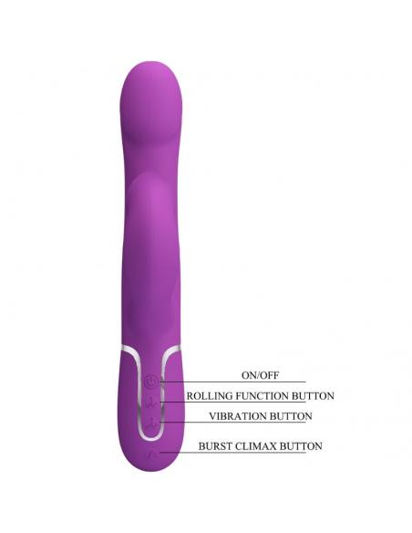 Pretty love - vibrador & estimulador multifunción 4 en 1 morado