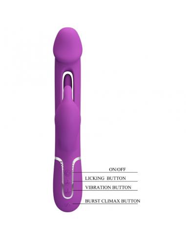 Pretty love - kampas vibrador rabbit multifunción 3 en 1 morado