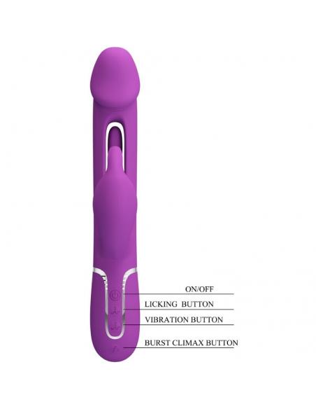Pretty love - kampas vibrador rabbit multifunción 3 en 1 morado