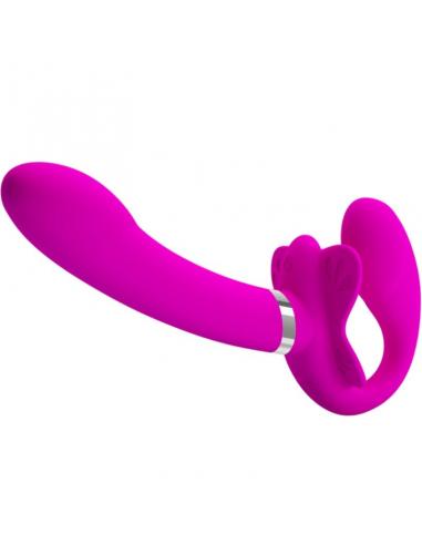 Pretty love - valerie vibrador doble strap-on 12 vibraciones morado