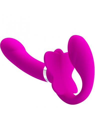 Pretty love - valerie vibrador doble strap-on 12 vibraciones morado