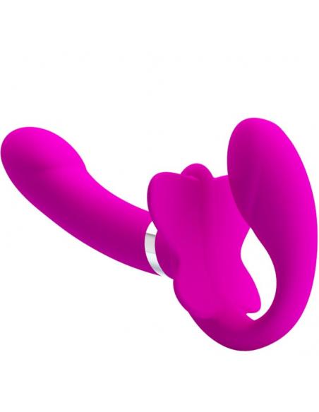 Pretty love - valerie vibrador doble strap-on 12 vibraciones morado