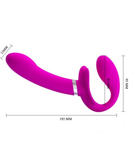 Pretty love - valerie vibrador doble strap-on 12 vibraciones morado