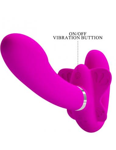 Pretty love - valerie vibrador doble strap-on 12 vibraciones morado