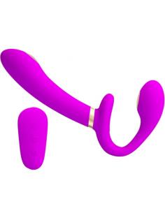 Pretty love - thunderbird vibrador doble strap-on control remoto morado 2