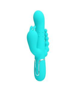 Pretty love - cammy triple vibrador rabbit multifunción 4 en 1 azul