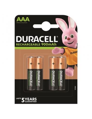 Duracell - pila recargable hr03 aaa 900mah blister*4