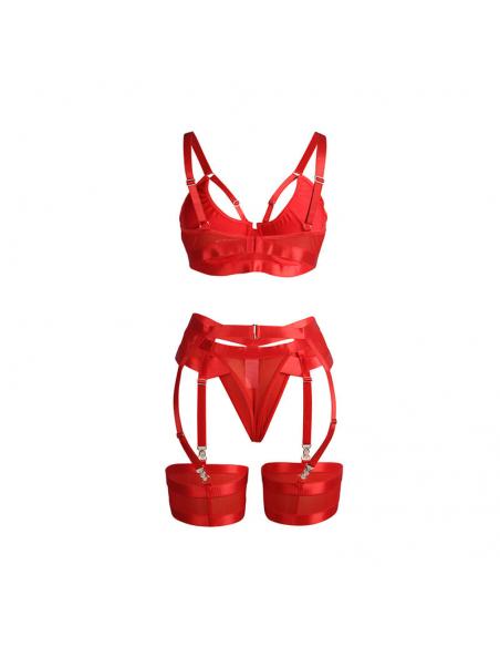 Subblime - 955267 set sujetador con liguero bondage rojo l/xl
