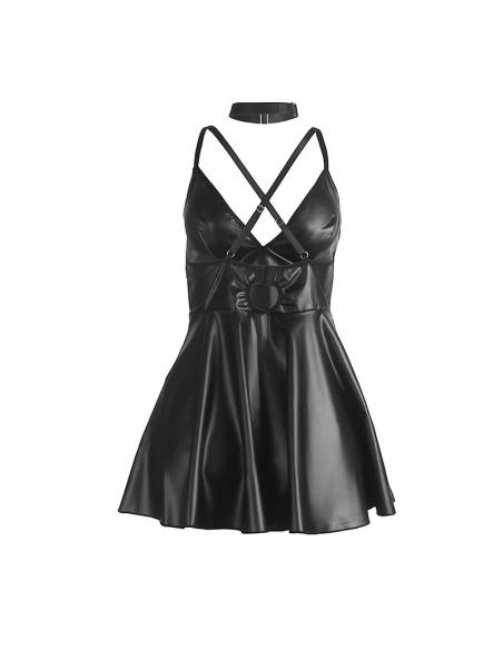 Subblime - 955373 vestido con tirantes de cuero negro s/m