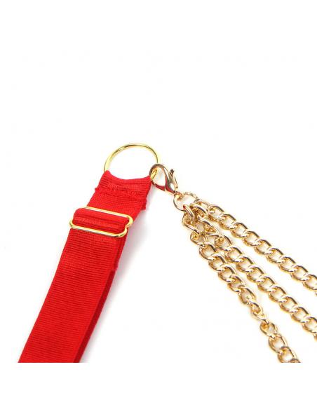 Subblime - 955526 conjunto sujetador con cadenas y corazón de malla rojo l/xl