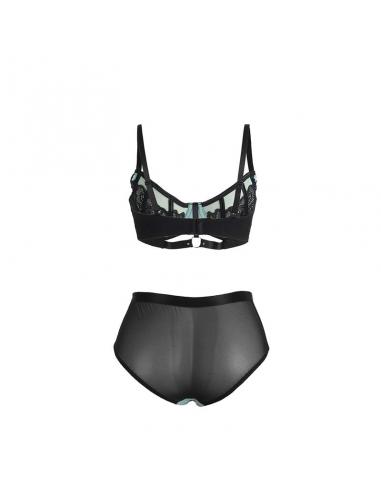 Subblime - 955564 conjunto sujetador con cremallera de malla de charol verde l/xl