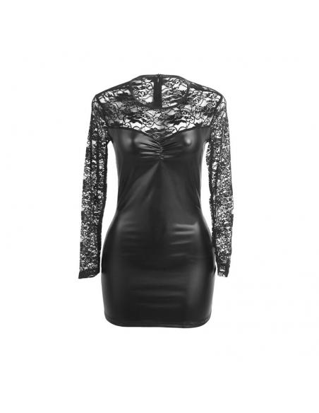 Subblime - 955601 vestido de manga larga con encaje negro l/xl