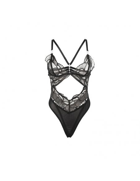 Subblime - 955229 body transparente con encaje hueco negro l/xl
