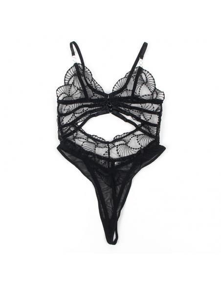 Subblime - 955229 body transparente con encaje hueco negro l/xl