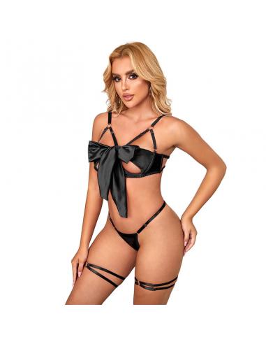 Subblime - 955199 set sujetador con lazo negro ajustable s/m