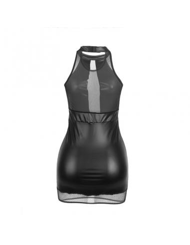 Subblime - 955489 vestido cuello halter con transparencias negro l/xl