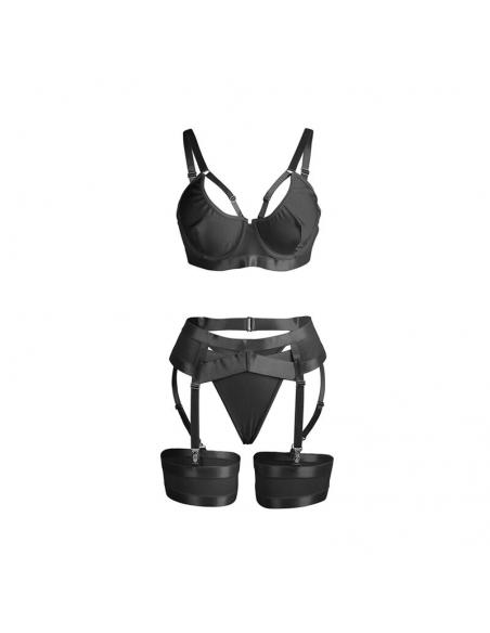 Subblime - 955236 set sujetador con liguero bondage negro s/m