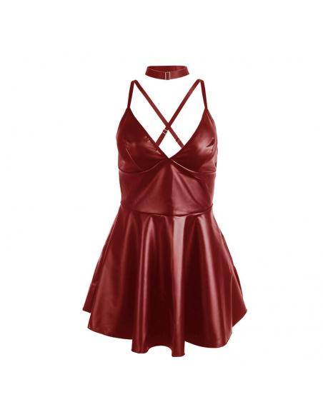Subblime - 955397 vestido con tirantes de cuero burdeos s/m