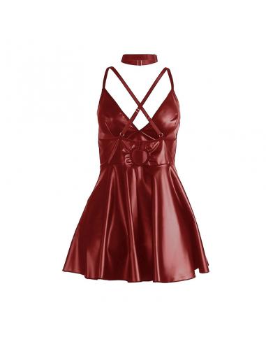 Subblime - 955397 vestido con tirantes de cuero burdeos s/m