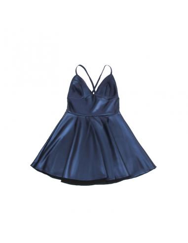 Subblime - 955427 vestido con tirantes de cuero azul l/xl