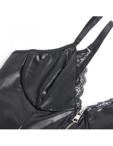 Subblime - 955458 body con cremallera de cuero negro s/m