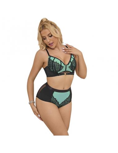 Subblime - 955557 conjunto sujetador con cremallera de malla de charol verde s/m