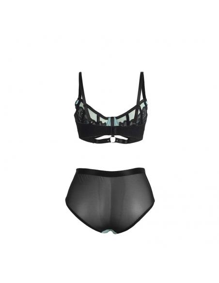 Subblime - 955557 conjunto sujetador con cremallera de malla de charol verde s/m