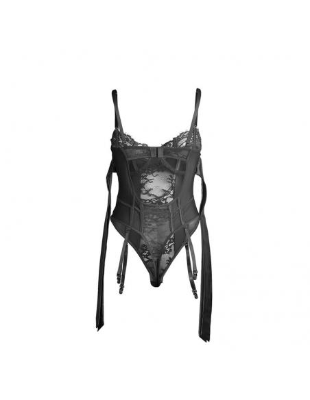 Subblime - 955502 body de encaje con lazos y ligas negro l/xl
