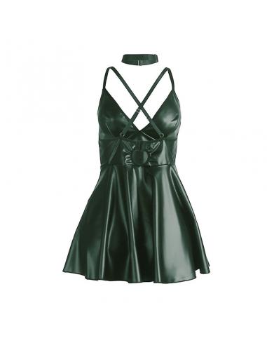 Subblime - 955434 vestido con tirantes de cuero verde s/m