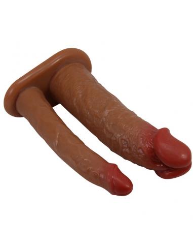 Pretty love - yairon funda para pene doble con extensión de 4 cm mulato
