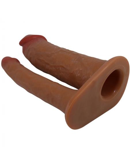 Pretty love - yairon funda para pene doble con extensión de 4 cm mulato