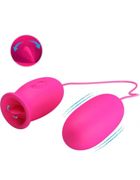 Pretty love - daisy huevo vibrador + lengua estimuladora de clítoris rosa