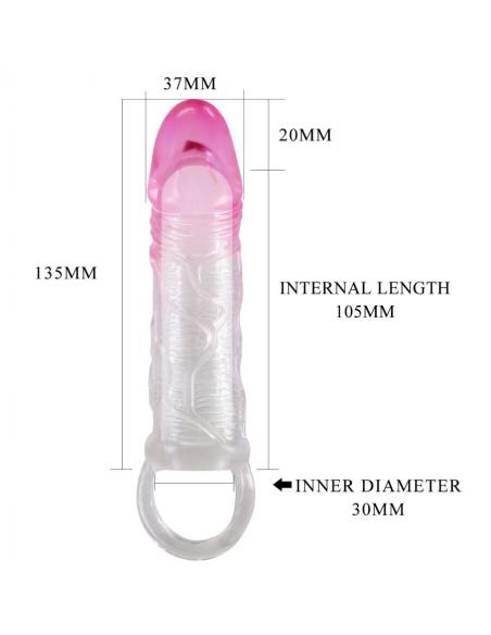 Pretty love - odes funda realística alargadora de 2 cm para pene rosa