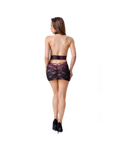 Livco corsetti fashion - leisa lc 20201 camiseta + tanga con encaje negro s/m