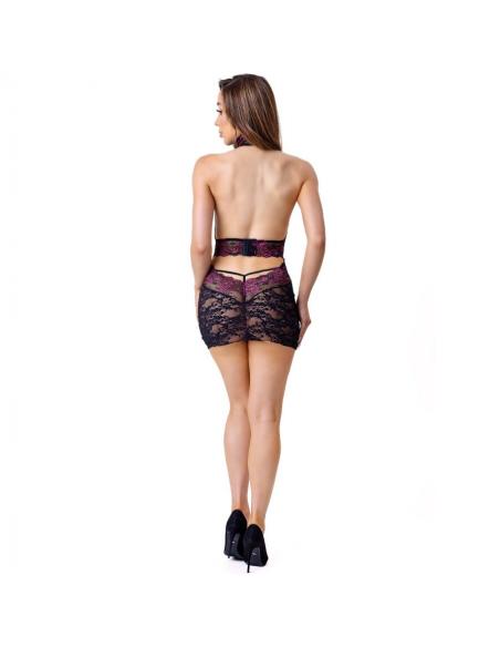 Livco corsetti fashion - leisa lc 20201 camiseta + tanga con encaje negro s/m