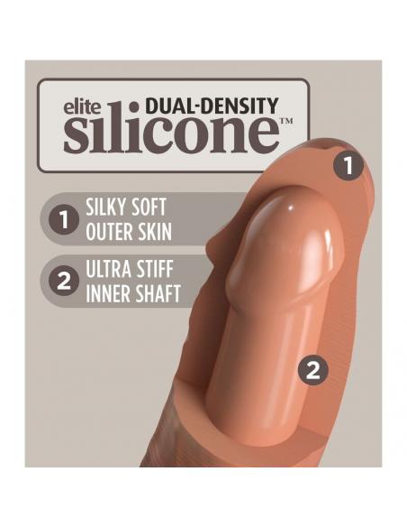 King cock - elite dildo realistico silicona 17.8 cm caramelo