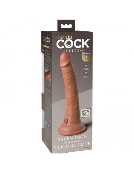 King cock - elite dildo realistico silicona 17.8 cm caramelo