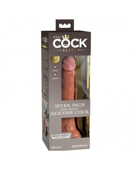 King cock - elite dildo realistico silicona 17.8 cm caramelo