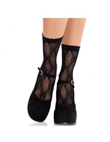 Leg avenue - calcetines de encaje de lazos negro