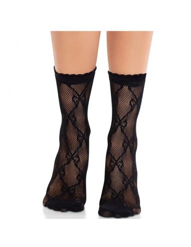 Leg avenue - calcetines de encaje de lazos negro