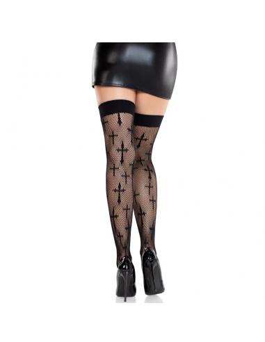 Leg avenue - medias worship me de encaje negro