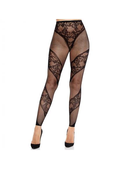 Leg avenue - mallas sin pie de encaje y transparencia negro
