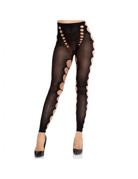 Leg avenue - medias opacas sin costuras con corte en los pies negro