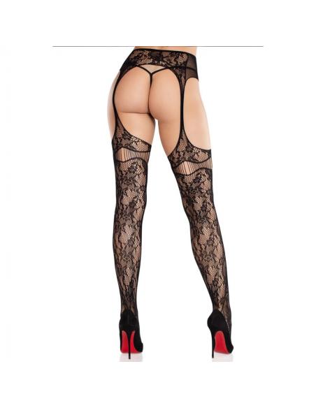 Leg avenue - medias de encaje con ligas negro