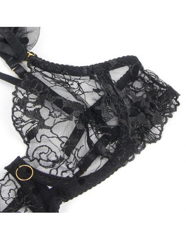 Subblime - 957483 conjunto sujetador y liga de encaje negro s/m