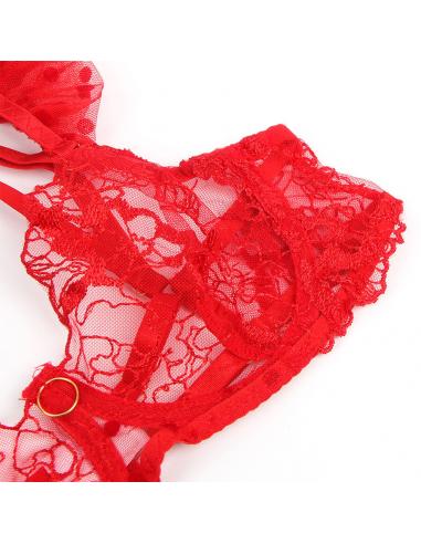 Subblime - 957506 conjunto sujetador y liga de encaje rojo s/m