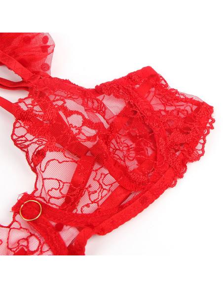 Subblime - 957506 conjunto sujetador y liga de encaje rojo s/m