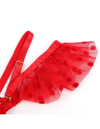Subblime - 957506 conjunto sujetador y liga de encaje rojo s/m