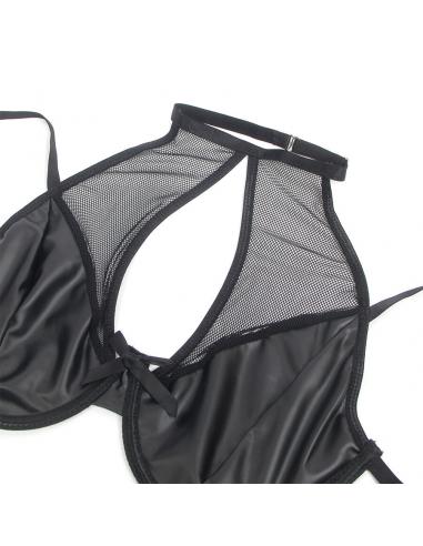 Subblime - 957582 conjunto sujetador y falda de cuero negro s/m