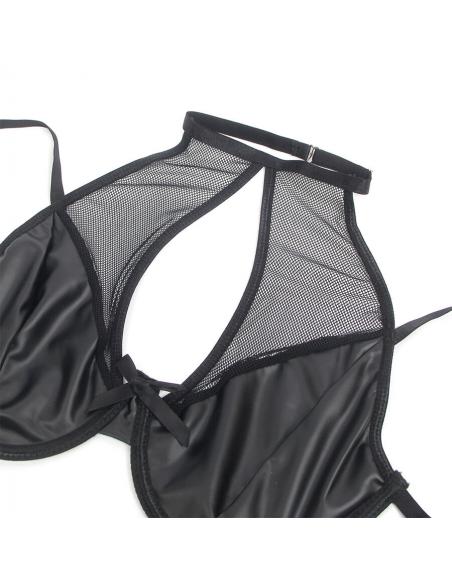 Subblime - 957582 conjunto sujetador y falda de cuero negro s/m